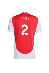 Arsenal William Saliba #2 Voetbaltruitje Thuis tenue 2024-25 Korte Mouw